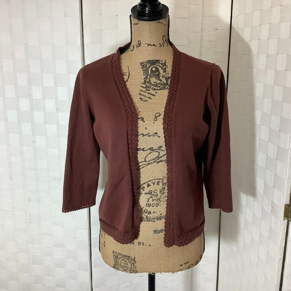 Petite sophisticate rust cardigan sweater size medium